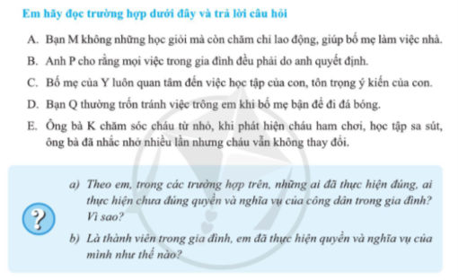 GDCD 7 Bài 12: Quyền và nghĩa vụ của công dân trong gia đình | Cánh diều (ảnh 4)