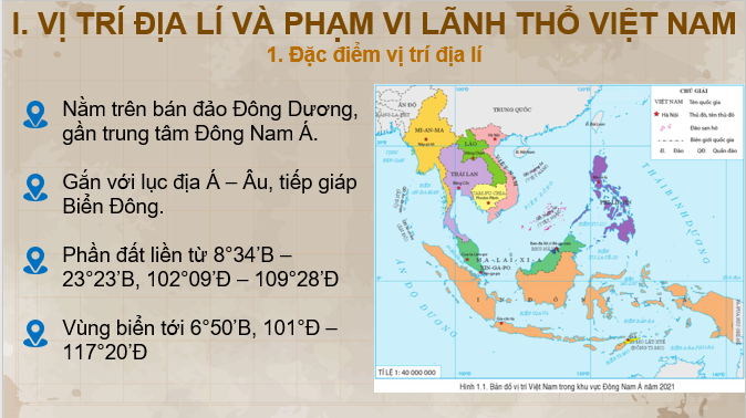 Giáo án điện tử Bài 1: Vị trí và phạm vị lãnh thổ Việt Nam | Bài giảng PPT Địa lí 8 Cánh diều (ảnh 1)