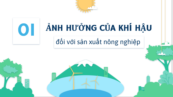 Giáo án điện tử Địa lí 8 (Chân trời sáng tạo) Bài 10: Vai trò của tài nguyên khí hậu và tài nguyên nước | Bài giảng PPT Địa lí 8 (ảnh 1)