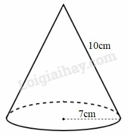 SBT Toán 9 Bài 2: Hình nón. Hình nón cụt. Diện tích xung quanh và thể tích của hình nón, hình nón cụt | Giải SBT Toán lớp 9 (ảnh 5)