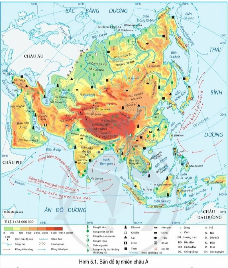 Địa lí 7 Bài 5: Vị trí địa lí, phạm vi và đặc điểm tự nhiên của châu Á | Cánh diều (ảnh 5)