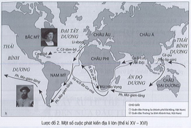 Sách bài tập Lịch sử 7 Bài 2: Các cuộc phát kiến địa lí từ thế kỉ XV đến thế kỉ XVI - Cánh diều (ảnh 1)