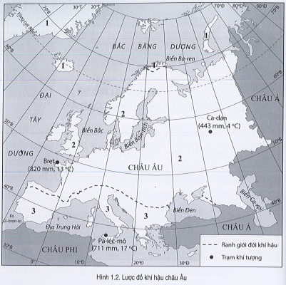 Sách bài tập Địa lí 7 Bài 1: Vị trí địa lí, phạm vi và đặc điểm tự nhiên châu Âu - Cánh diều (ảnh 1)