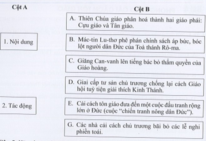 Sách bài tập Lịch sử 7 Bài 4: Phong trào cải cách tôn giáo - Cánh diều (ảnh 1)