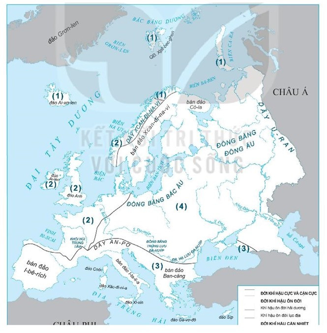 Sách bài tập Địa lí 7 Bài 1: Vị trí địa lí, đặc điểm tự nhiên châu Âu - Kết nối tri thức (ảnh 1)