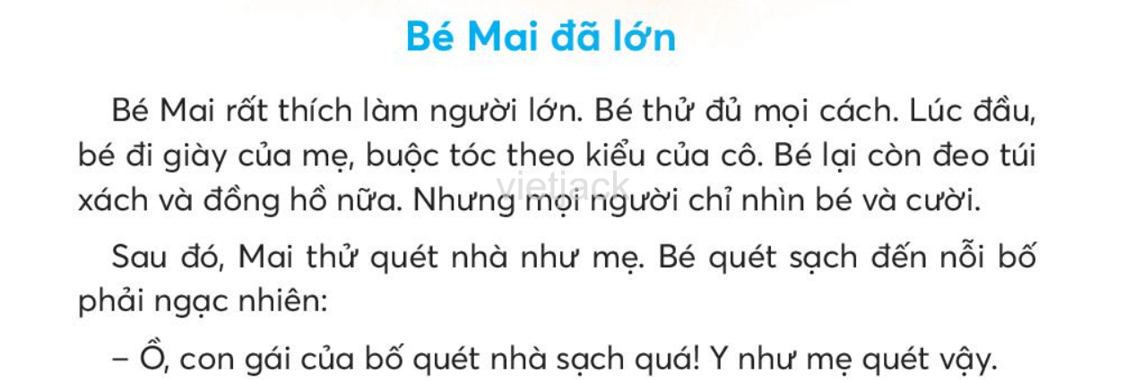 Tiếng Việt lớp 2 Bài 1: Bé Mai đã lớn - Chân trời