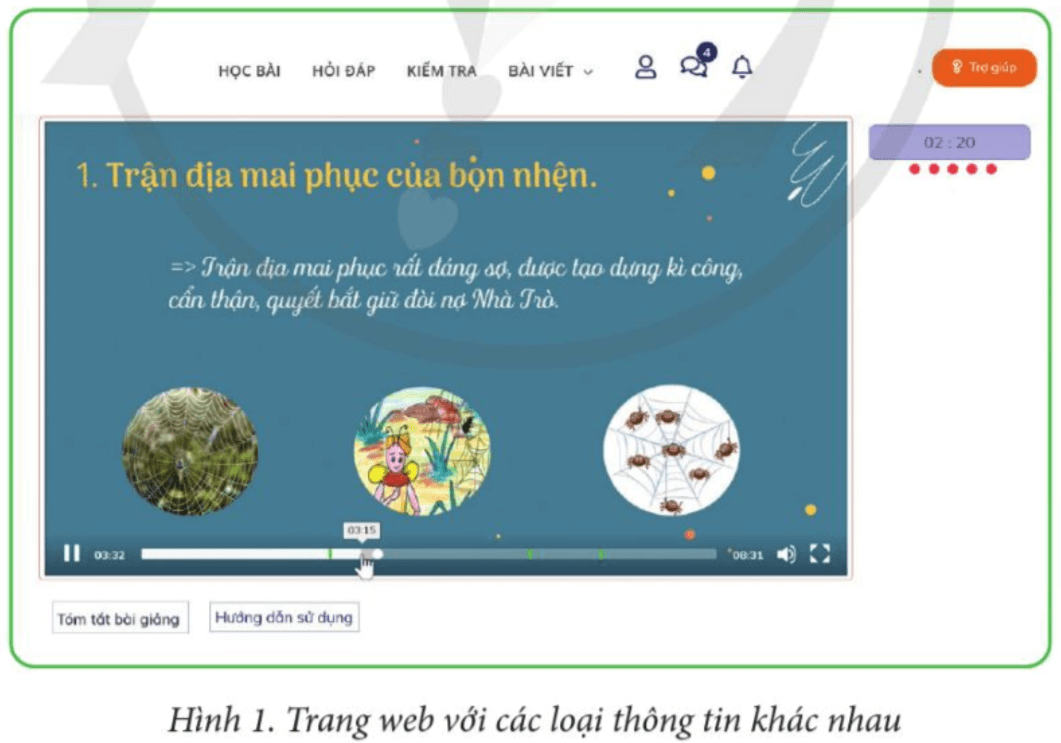 Tin học lớp 4 Cánh diều Bài 1: Các loại thông tin chính trên trang web