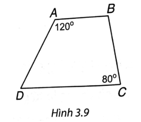 Hình thang trong Hình 3.9 có là hình thang cân không?