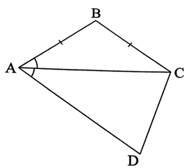 Cho tứ giác ABCD có AB = BC và AC là tia phân giác của góc A