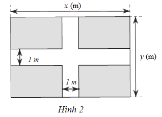 Một mảnh đất có dạng hình chữ nhật với chiều dài là x (m), chiều rộng là y (m)