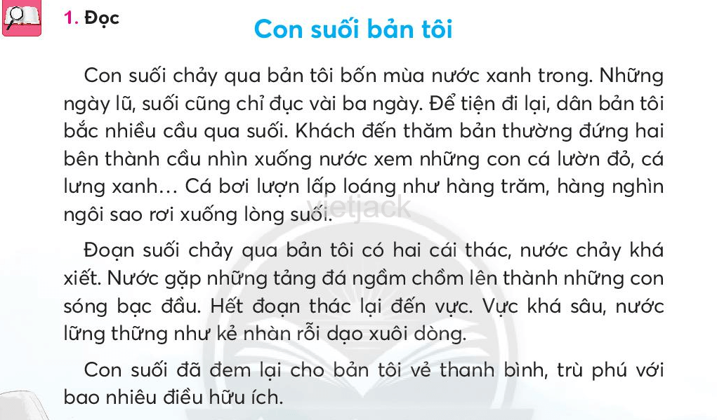 Tiếng Việt lớp 2 Bài 2: Con suối bản tôi trang 13, 14, 15, 16, 17 - Chân trời