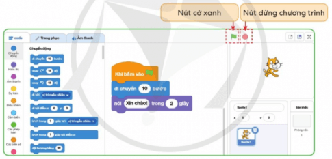 Tin học lớp 4 Cánh diều Bài 2: Tạo chương trình Scratch đầu tiên