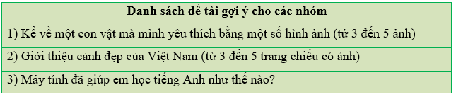 Tin học lớp 3 Bài 2: Thực hành: Nhiệm vụ và sản phẩm trang 70 | Cánh diều