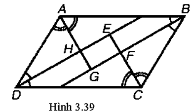 Cho hình bình hành ABCD. Các tia phân giác của góc A, B, C, D