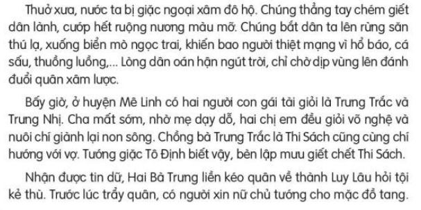 Đọc: Hai Bà Trưng trang 104, 105 Tiếng Việt lớp 3 Tập 2 | Kết nối tri thức