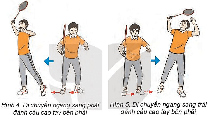 Em hãy sử dụng các bài tập di chuyển ngang phối hợp đánh cầu cao tay bên phải