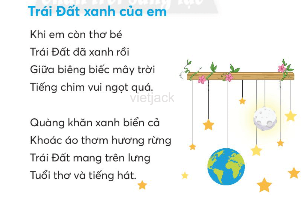 Tiếng Việt lớp 2 Bài 3: Trái Đất xinh của em trang 122, 123, 124 - Chân trời