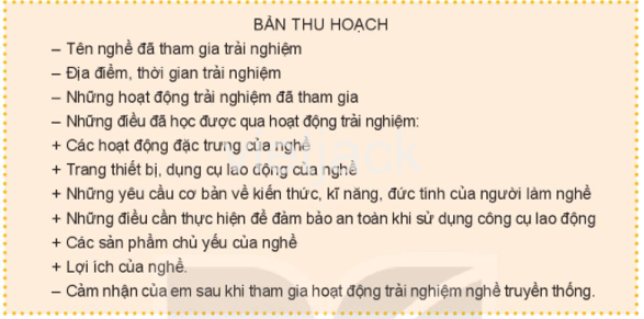 Bài 3: Trải nghiệm nghề truyền thống