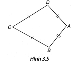 Tứ giác ABCD trong Hình 3.5 có AB = AD, CB = CD