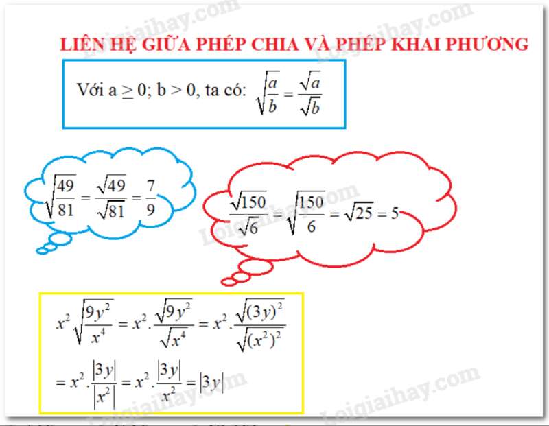 Giải Toán 9 Bài 4: Liên hệ giữa phép chia và phép khai phương (ảnh 2)