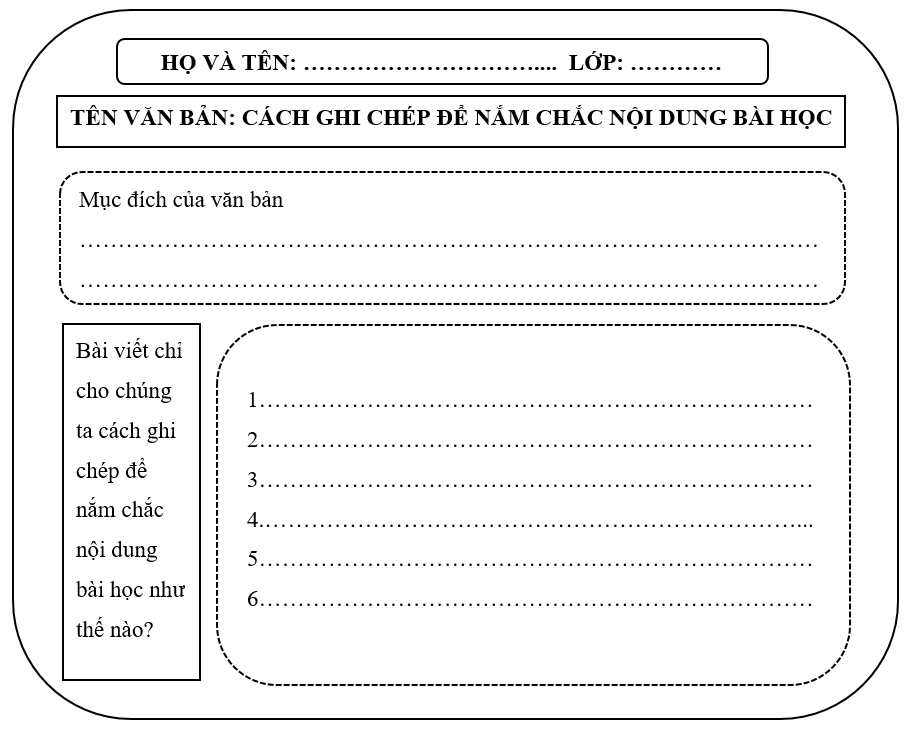 Vở thực hành Ngữ Văn 7 Cách ghi chép để nắm chắc nội dung bài học | VTH Ngữ văn 7 Chân trời sáng tạo