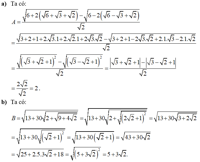 Bài tập Căn thức bậc hai và hằng đẳng thức - Bài tập Toán lớp 9 chọn lọc có đáp án, lời giải chi tiết