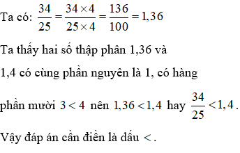 Bài tập Số thập phân bằng nhau. So sánh số thập phân Toán lớp 5 có lời giải