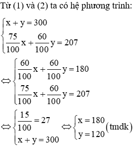 20 Bài tập trắc nghiệm Chương 3 Đại Số 9 có đáp án