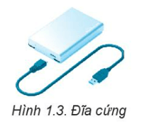 Đĩa cứng trong Hình 1.3 là loại thiết bị nào (ảnh 2)