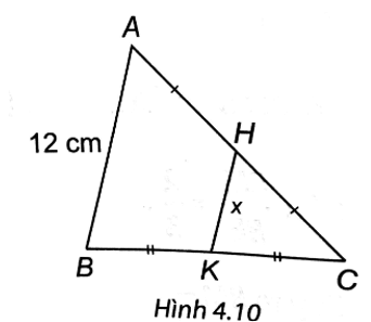 Tìm độ dài x trong Hình 4.10