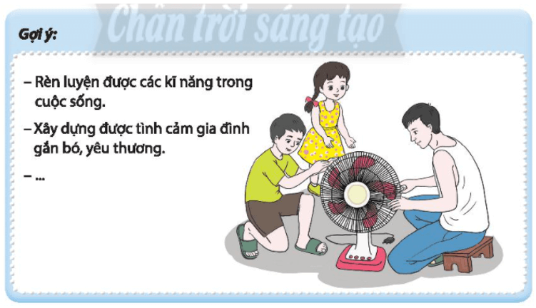 Chia sẻ kết quả và ý nghĩa của việc cùng người thân thực hiện những việc chung trong gia đình