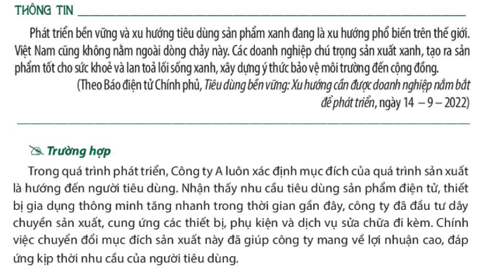 Em hãy cho biết xu hướng tiêu dùng sản phẩm xanh trong xã hội hiện nay có vai trò như thế nào?