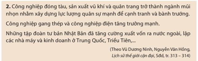 Khai thác tư liệu 2 giúp em biết thông tin gì về tình hình Nhật Bản 