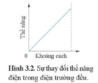 Vì sao đường biểu diễn sự thay đổi thế năng điện trong điện trường đều ở Hình 3.2 là một đường thẳng? (ảnh 88)