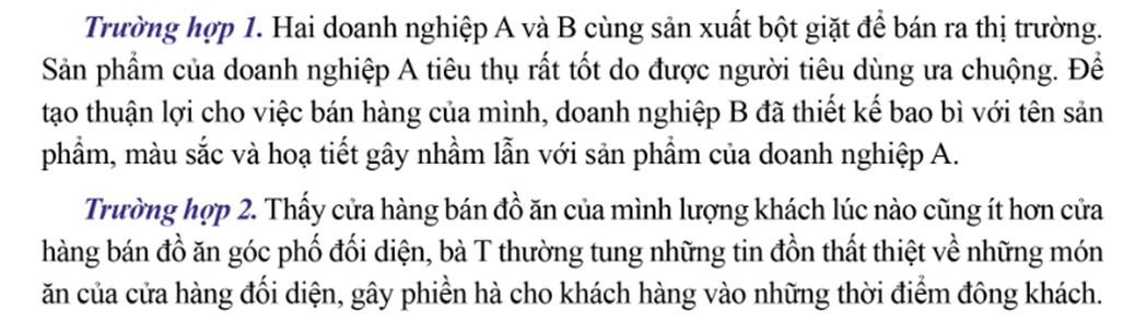 Theo em, hành vi của doanh nghiệp B là thể hiện cạnh tranh như thế nào