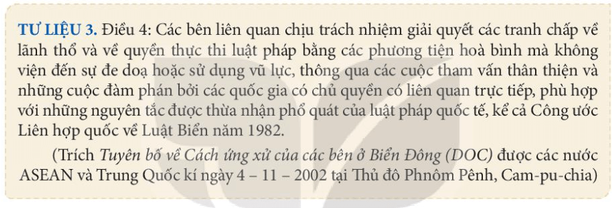 Hãy trình bày chủ trương của Việt Nam khi giải quyết các tranh chấp chủ quyền ở Biển Đông