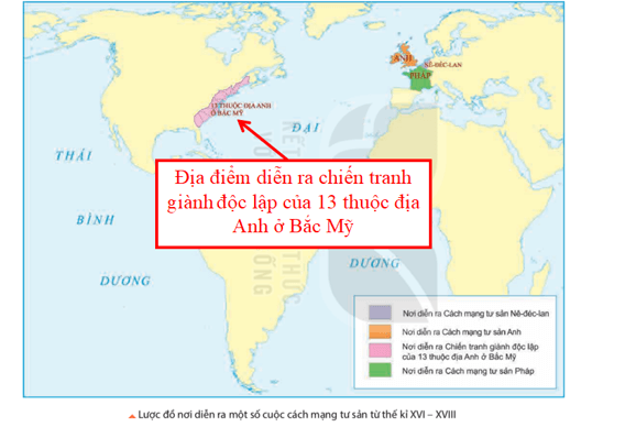 Hãy xác định trên lược đồ (tr. 7) địa điểm diễn ra Chiến tranh giành độc lập 