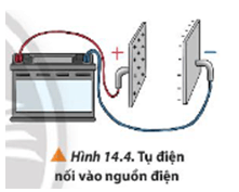 Dựa vào cấu tạo của tụ điện ở Hình 14.4, hãy cho biết tụ điện có cho dòng điện