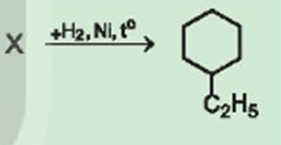 Hydrogen hoá hoàn toàn arene X (công thức phân tử C8H10) có xúc tác nickel thu được sản phẩm là ethylcyclohexane