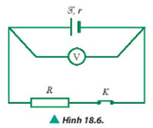 Mắc hai cực nguồn điện với một điện trở qua một khoá K
