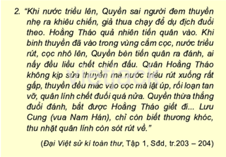 Dựa vào lược đồ hình 7 và tư liệu 2 hãy thuật lại ngắn gọn diễn biển trận chiến