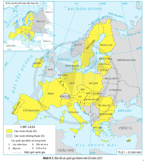 Đọc thông tin và quan sát hình 9.1 hãy xác định các quốc gia (ảnh 1)