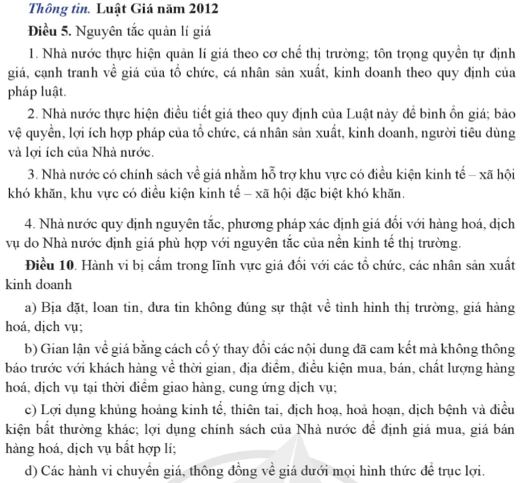 Từ thông tin, em hãy cho biết Chính phủ có vai trò gì trong việc kiềm chế và kiểm soát