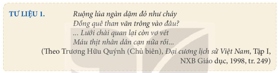 Khai thác tư liệu 1 và thông tin trong mục trình bày bối cảnh lịch sử diễn ra cải cách của Hồ Quý Ly và triều Hồ