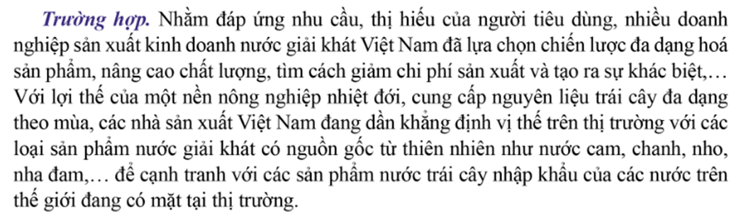 Các doanh nghiệp sản xuất kinh doanh nước giải khát Việt Nam đã thực hiện những hoạt động gì