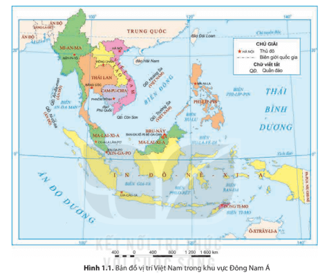 Quan sát hình 1.1 dựa vào thông tin mục 1, hãy trình bày đặc điểm vị trí địa lí của Việt Nam