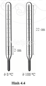 Chiều dài của phần thủy ngân trong nhiệt kế là 2cm 