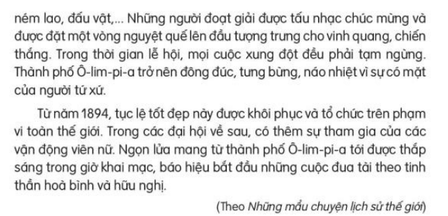 Đọc: Ngọn lửa Ô-lim-pích trang 113, 114 Tiếng Việt lớp 3 Tập 2 | Kết nối tri thức