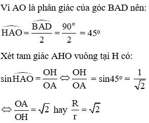 Trắc nghiệm Đường tròn ngoại tiếp. Đường tròn nội tiếp có đáp án