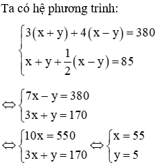 Trắc nghiệm Giải bài toán bằng cách lập hệ phương trình có đáp án